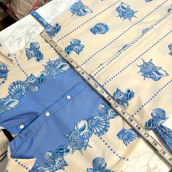 Celina Moon X Anthro Shell Print Tie Waist Midi Shirt Dress Women’s Size Small - Picture 14 of 16